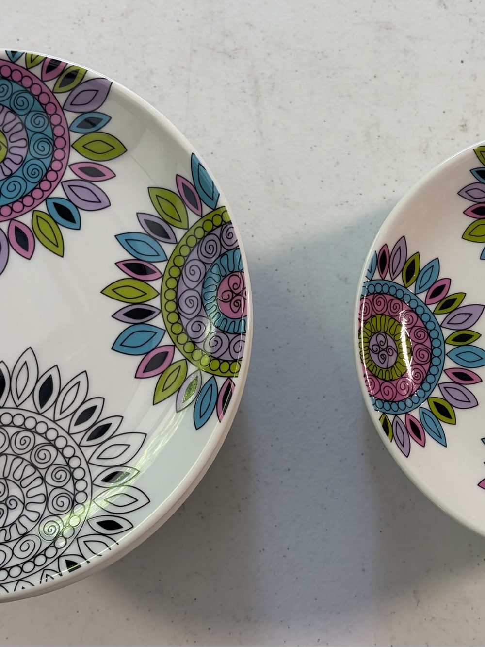 Panache White Ceramic Plate Backstamp with Blue Logo